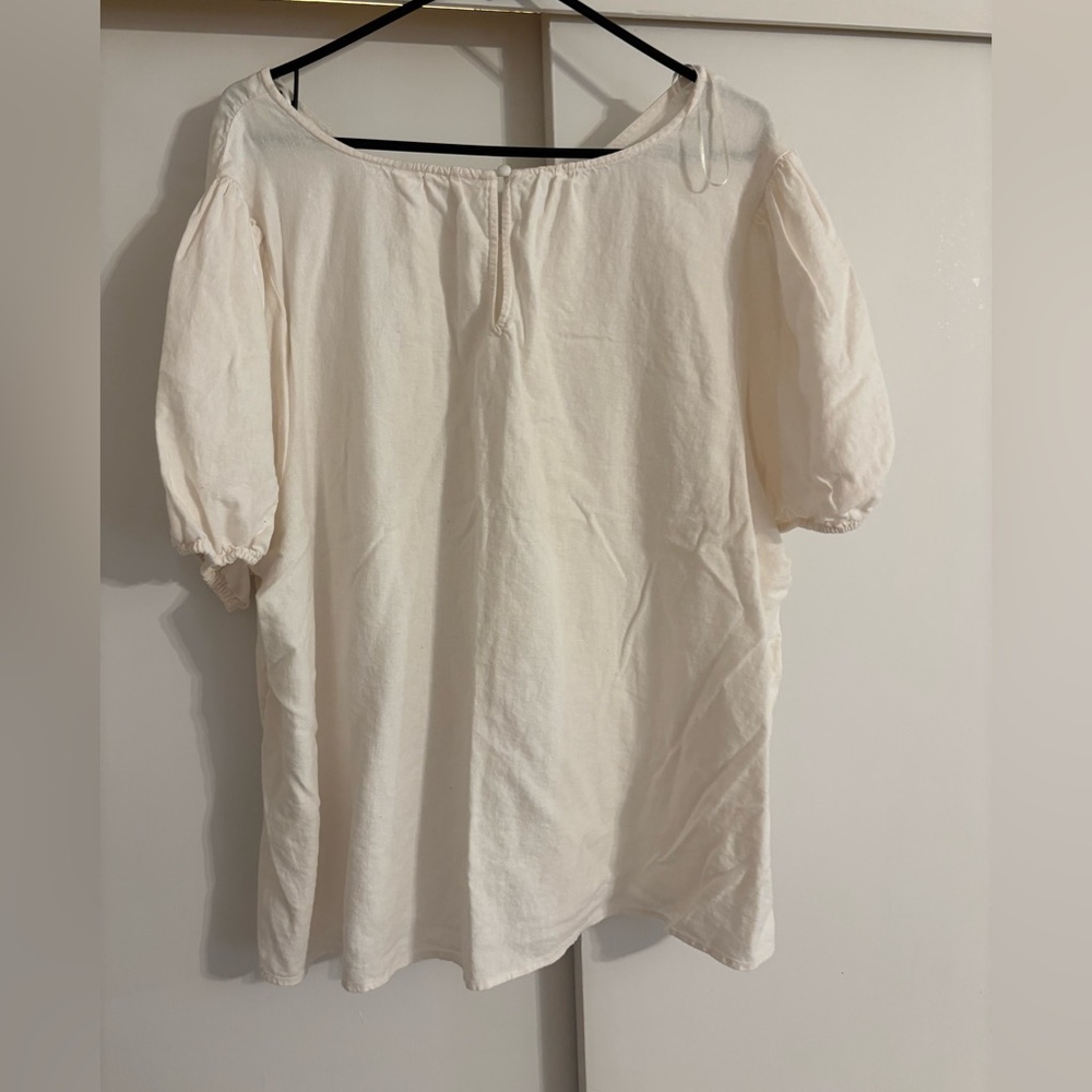 LC Lauren Conrad Cream V-Neck Blouse - Picture 4 of 5